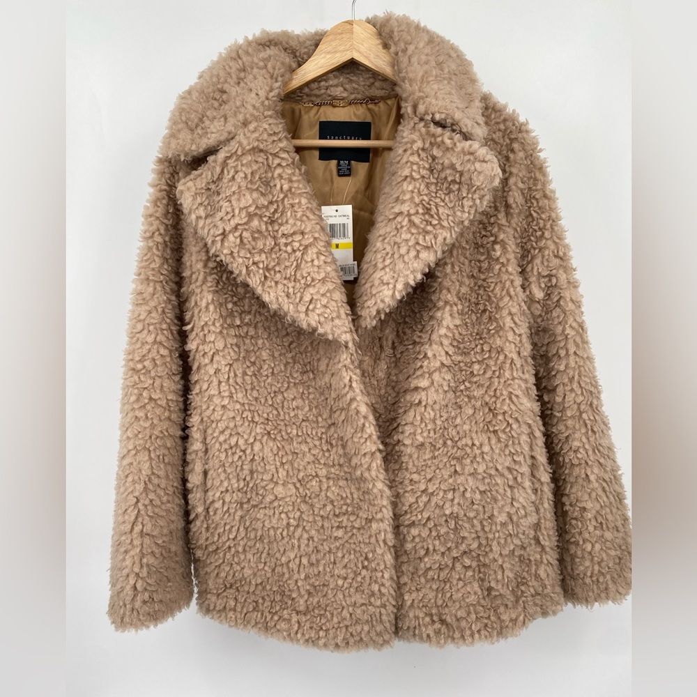 Sanctuary faux fur teddy jacket Cozy Beige Size M